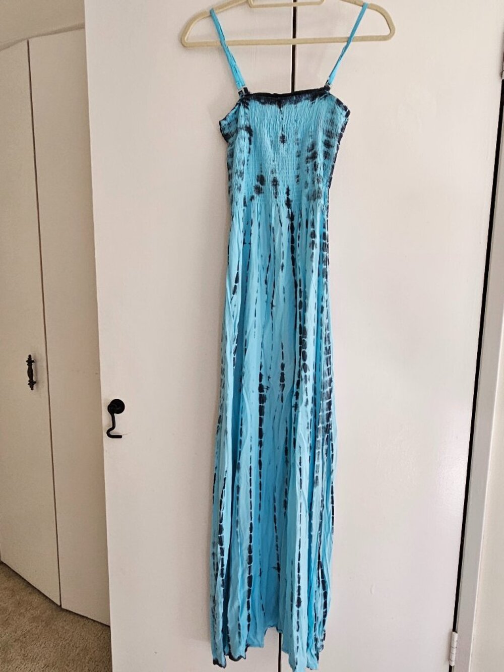 Riviera Sun Sundress - Turquiose/Black Tie Die - Size M